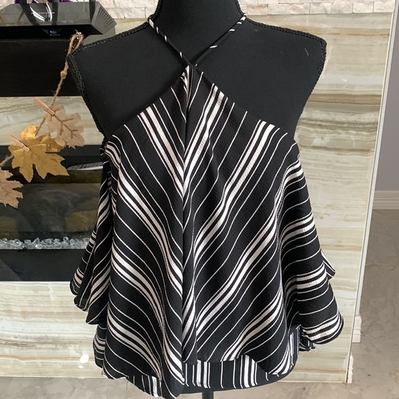 Cal’s Cold Shoulder Striped Blouse Size S (338)‎ - Picture 2 of 11